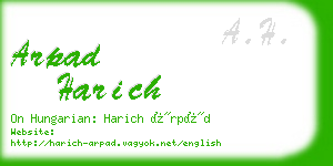 arpad harich business card